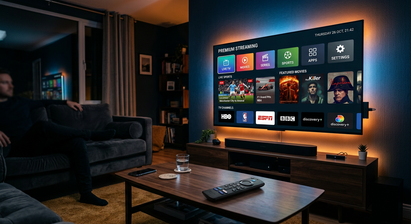 Best IPTV UK 2026 - Stream Premier League and UK channels in 4K on Smart TV