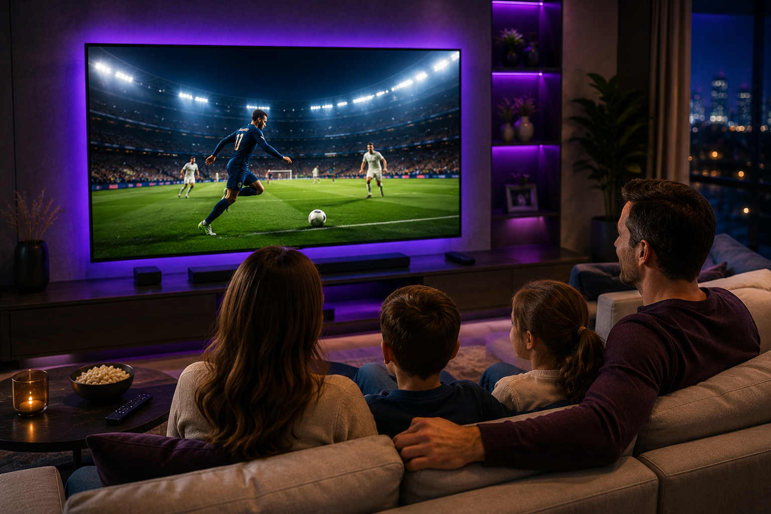 Family enjoying smooth 4K IPTV streaming on Smart TV after you Install IPTV on Smart TV 2026