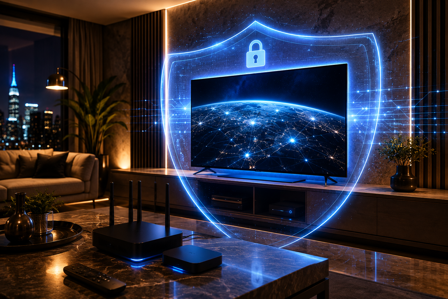 Secure IPTV streaming with encrypted VPN connection in Italy