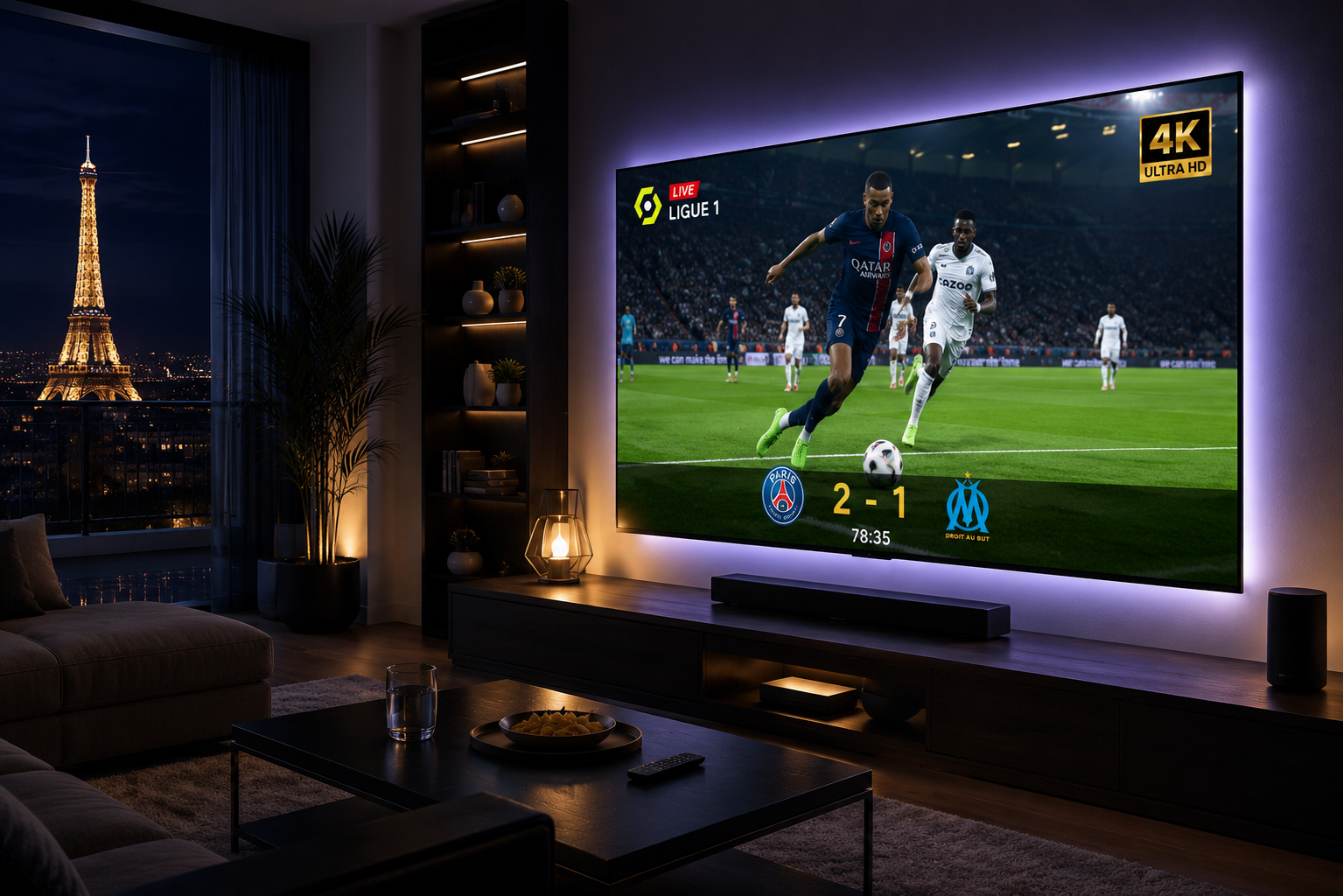 Best IPTV for France 2026 streaming Ligue 1 Canal+ and TNT in stunning 4K on a modern Smart TV