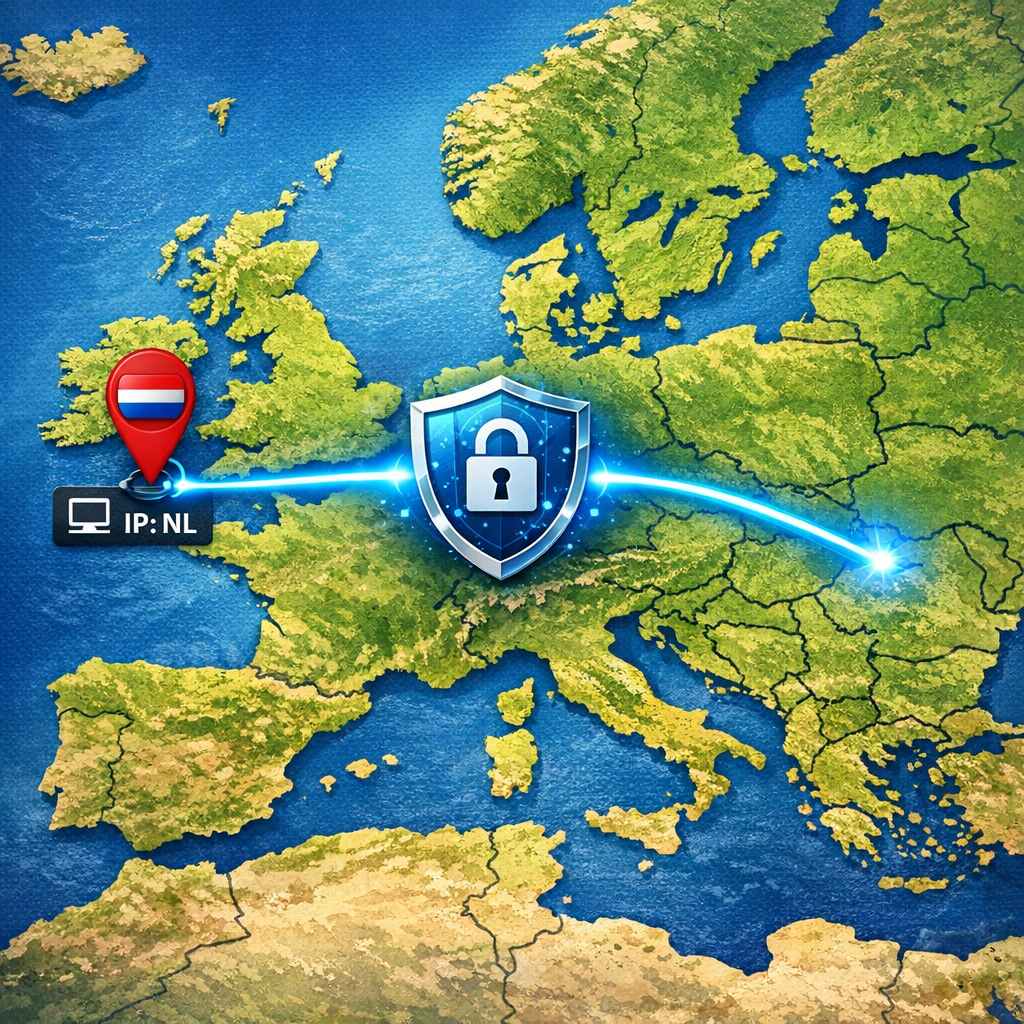 Secure IPTV streaming with encrypted VPN connection in the Netherlands