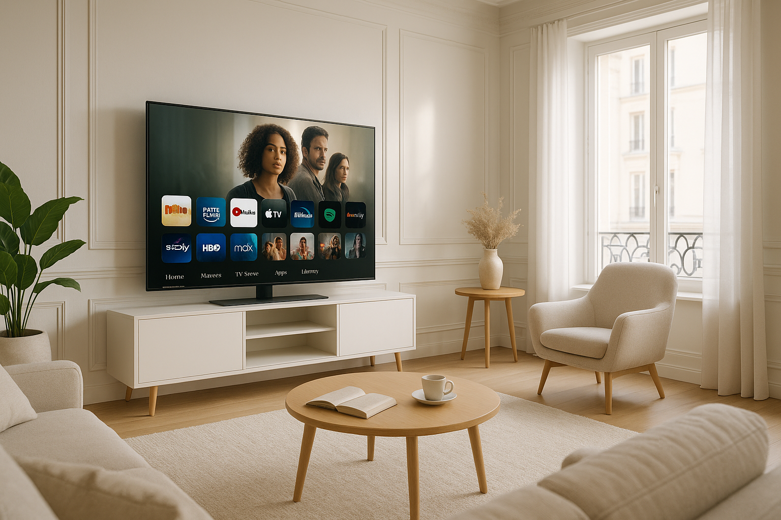 Finding the Best IPTV for France 2025: A Comprehensive Guide Football match streaming on Smart TV in a French living room using IPTV France 2025 setup