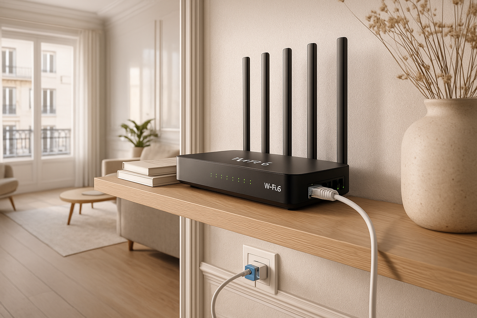 Finding the Best IPTV for France 2025: A Comprehensive Guide Wi-Fi 6 router setup in a modern French home for stable IPTV France 2025 connection