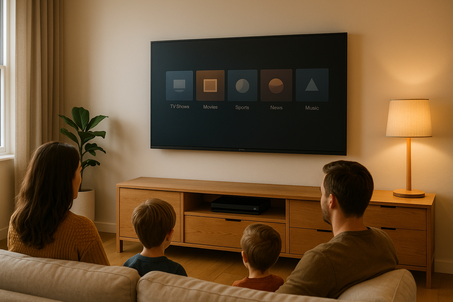 IPTV devices like Firestick and Android TV box on a desk in Ireland