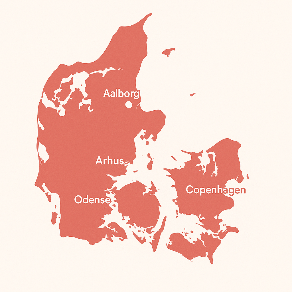 Collection of IPTV streaming devices on a Scandinavian table in Denmark