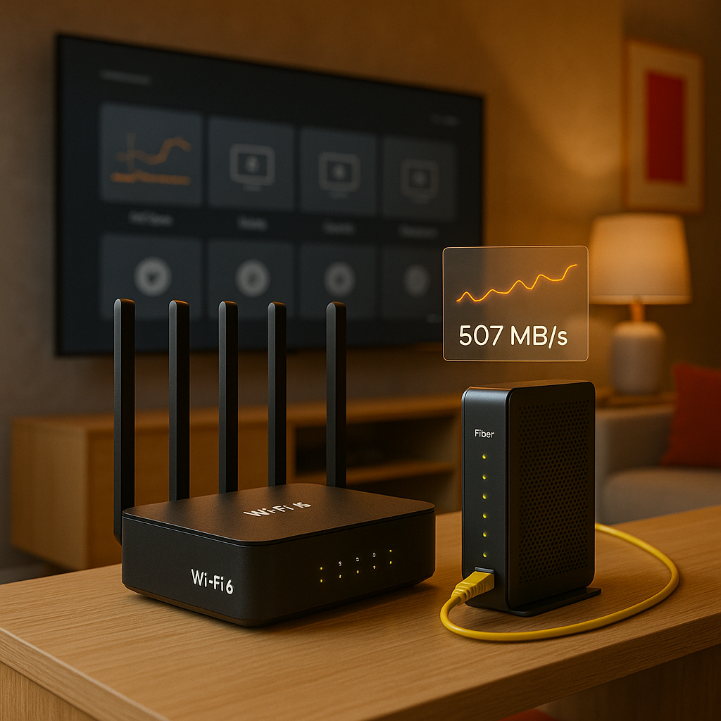 Best IPTV for Switzerland 2025 cozy Swiss living room with Smart TV streaming setup