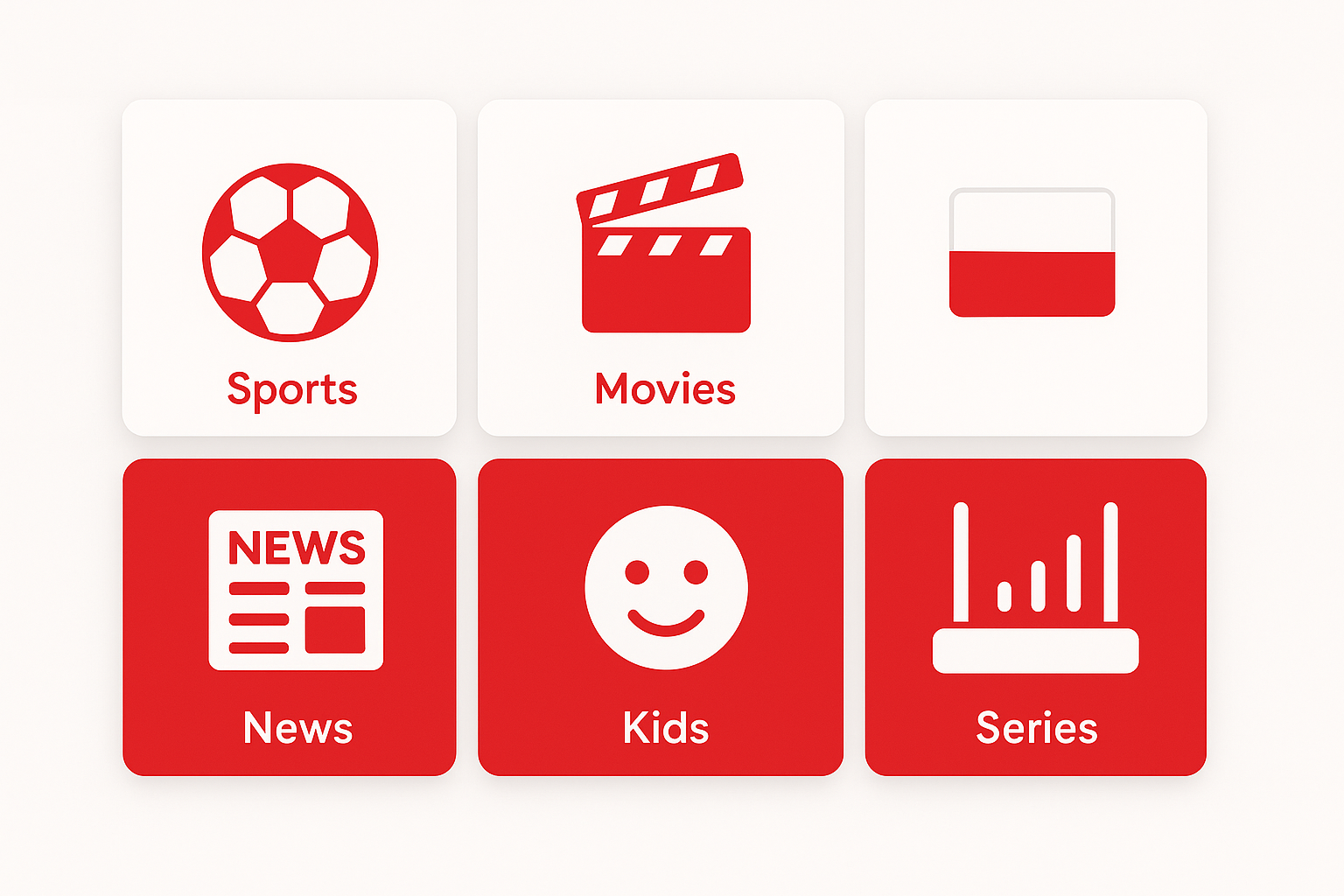 Minimalist map of Poland representing IPTV coverage