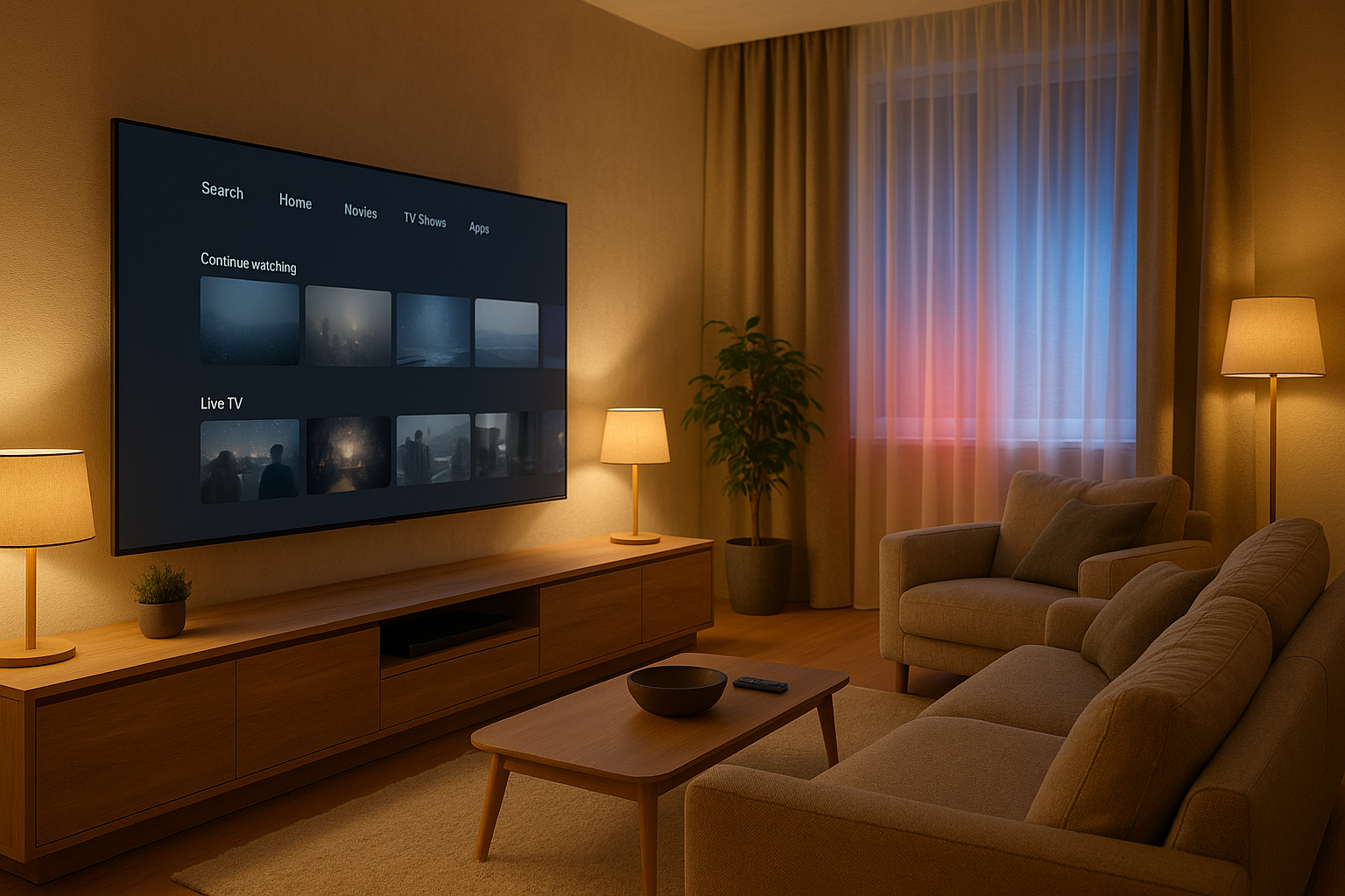 Strong IPTV internet connection in Czech Republic with router and glowing signal