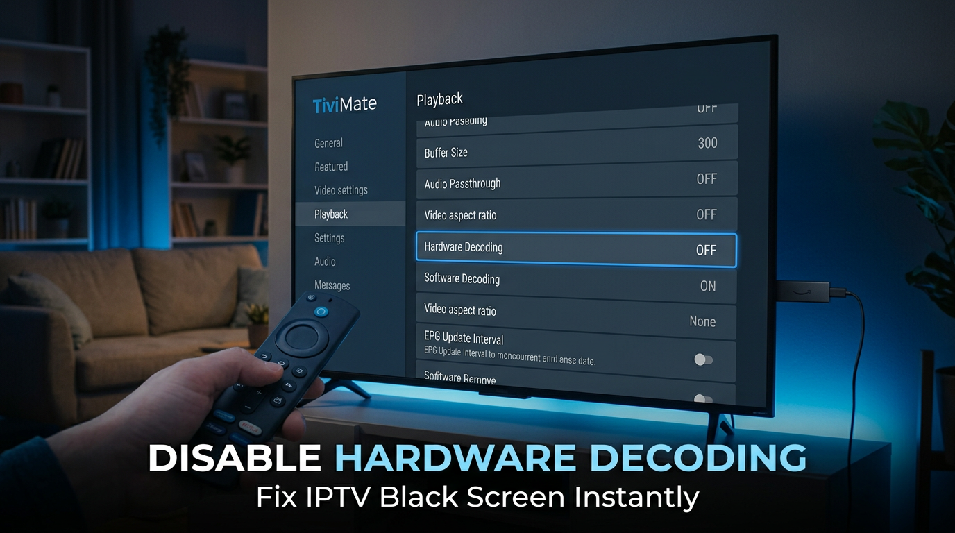 IPTV no picture only sound black screen error on TV screen
